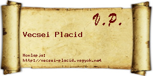Vecsei Placid névjegykártya